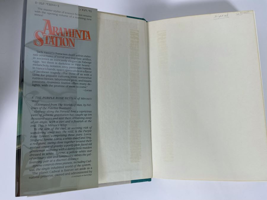 Signed First Printing Hardcover Book Araminta Station By Jack Vance [Photo 4]