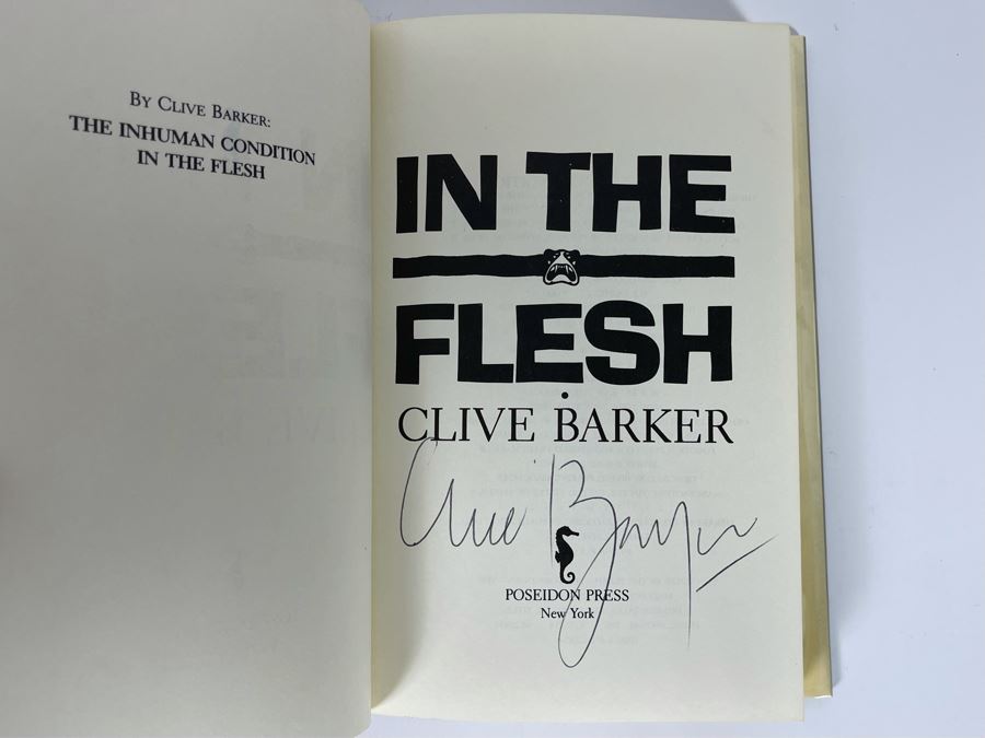 Signed First Edition Hardcover Book In The Flesh By Clive Barker [Photo 5]