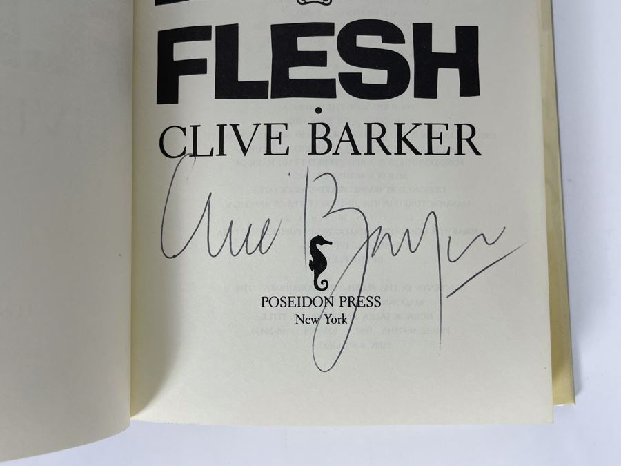 Signed First Edition Hardcover Book In The Flesh By Clive Barker [Photo 6]