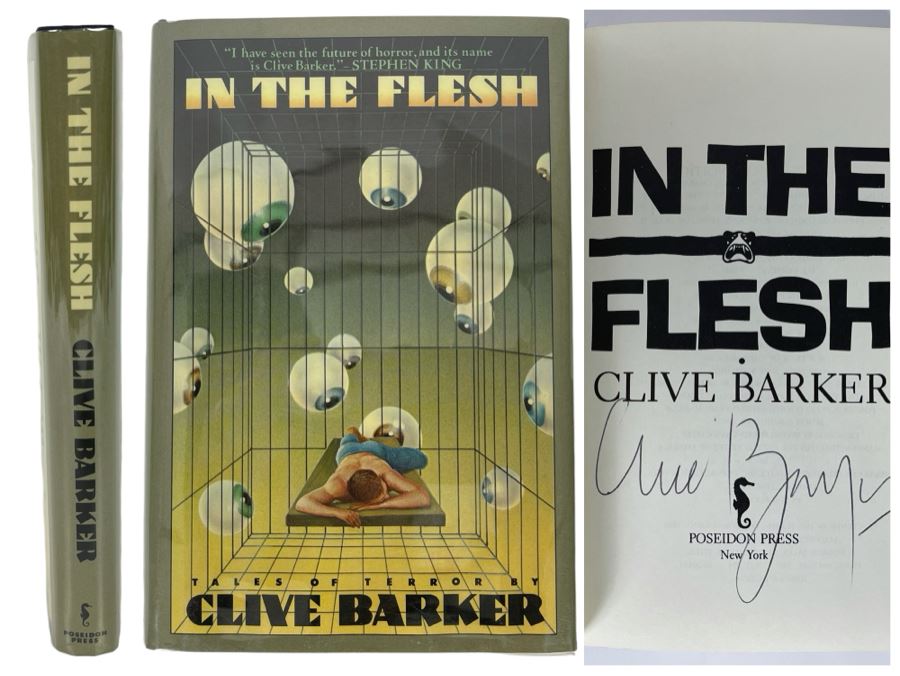 Signed First Edition Hardcover Book In The Flesh By Clive Barker [Photo 1]