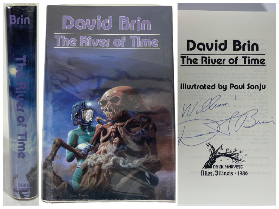 Signed First Edition Hardcover Book The River Of Time By David Brin [Photo 1]