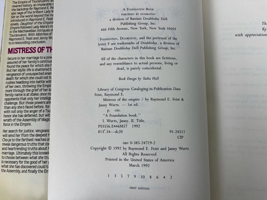 Signed First Edition Hardcover Book Mistress Of The Empire Signed By Raymond E. Feist And Janny Wurts [Photo 9]