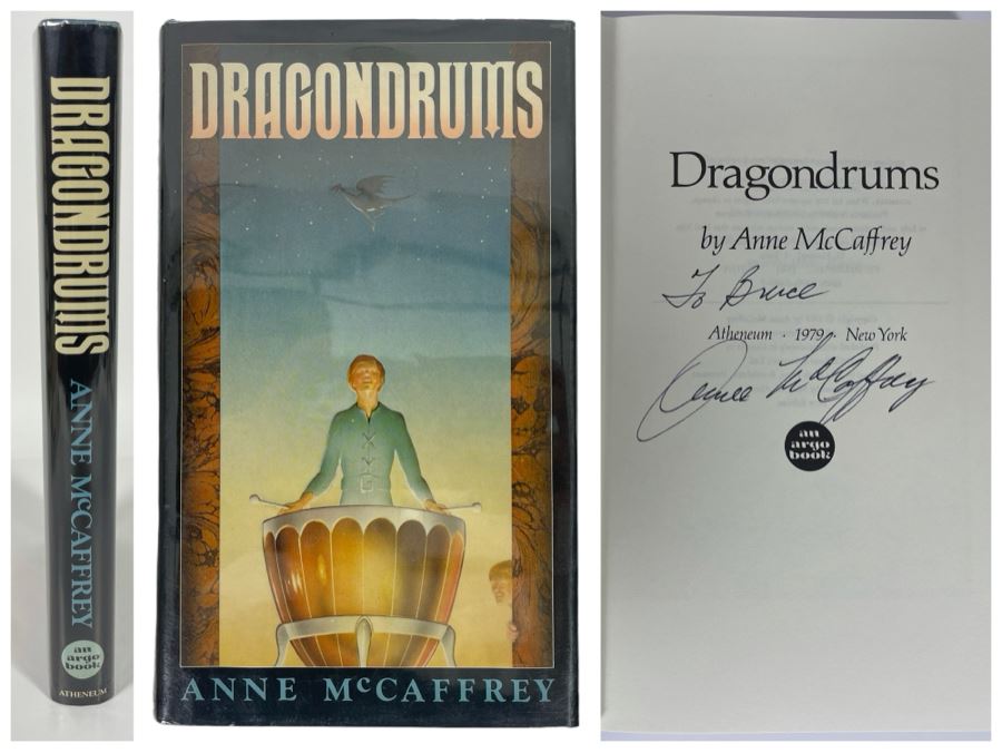 Signed First Edition Hardcover Book Dragondrums By Anne McCaffrey [Photo 1]