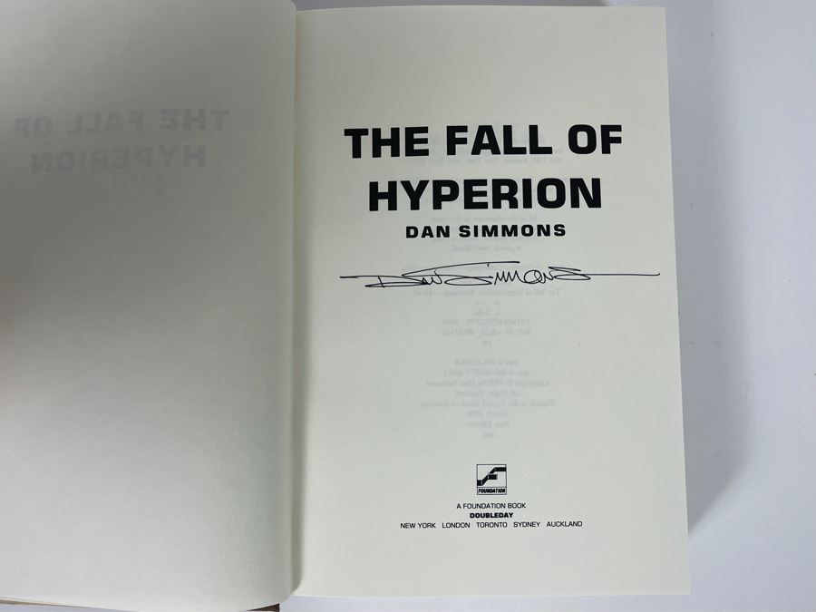 Signed First Edition Hardcover Book The Fall Of Hyperion By Dan Simmons [Photo 5]