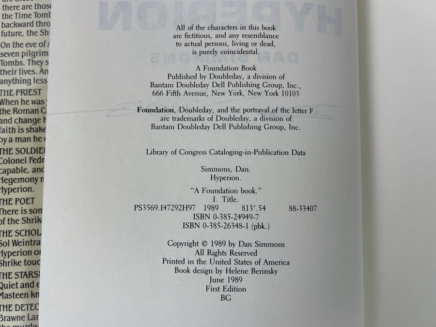 Signed First Edition Hardcover Book Hyperion By Dan Simmons [Photo 7]