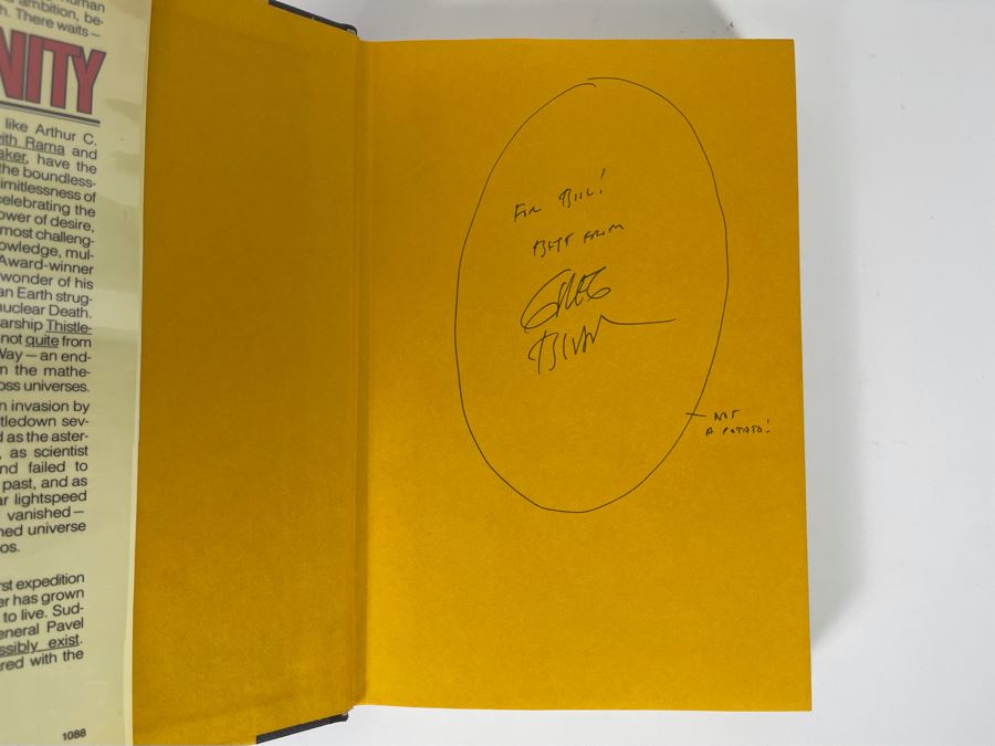 Signed First Printing Hardcover Book Eternity By Greg Bear Signed And Illustrated By Greg Bear [Photo 5]