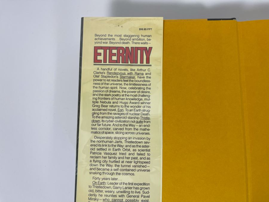 Signed First Printing Hardcover Book Eternity By Greg Bear Signed And Illustrated By Greg Bear [Photo 4]