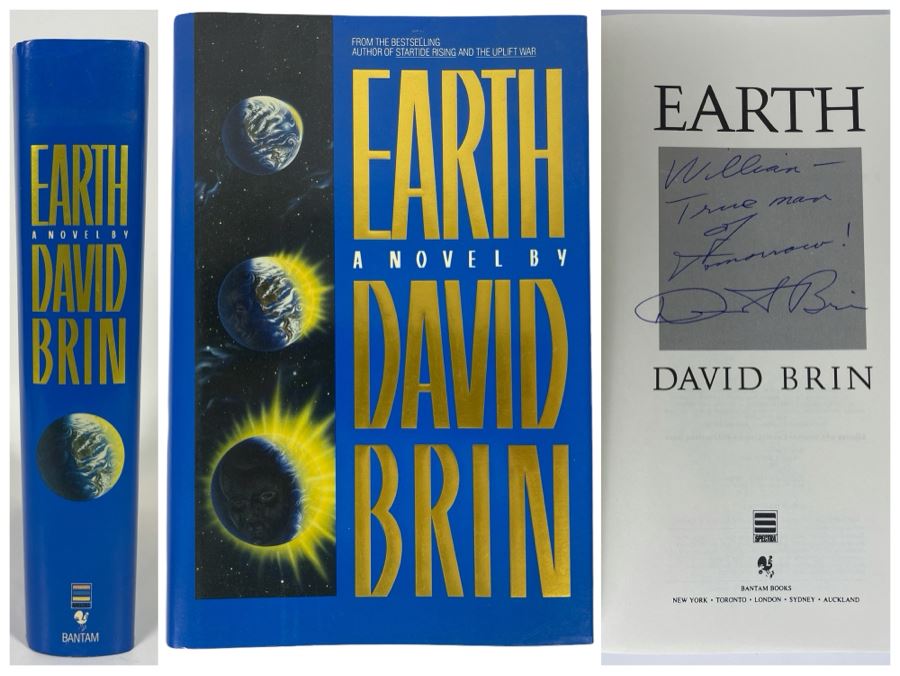 Signed First Edition Hardcover Book Earth By David Brin [Photo 1]