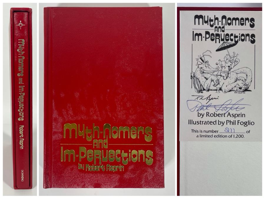 Signed First Edition Hardcover Book With Slipcover Myth-nomers And Im-pervections Signed By Robert Asprin And Phil Foglio [Photo 1]