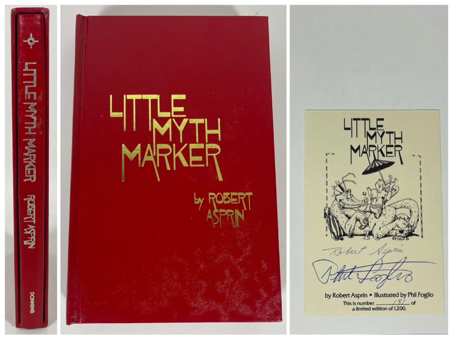 Signed First Edition Hardcover Book With Slipcover Little Myth Marker Signed By Robert Asprin And Phil Foglio [Photo 1]
