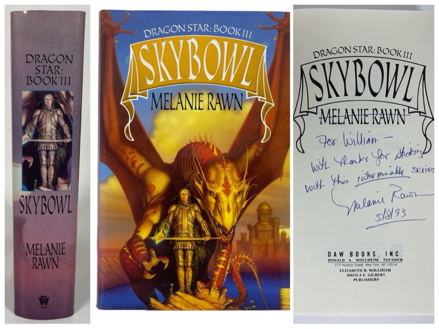 Signed First Printing Hardcover Book Skybowl Dragon Star: Book III By Melanie Rawn [Photo 1]