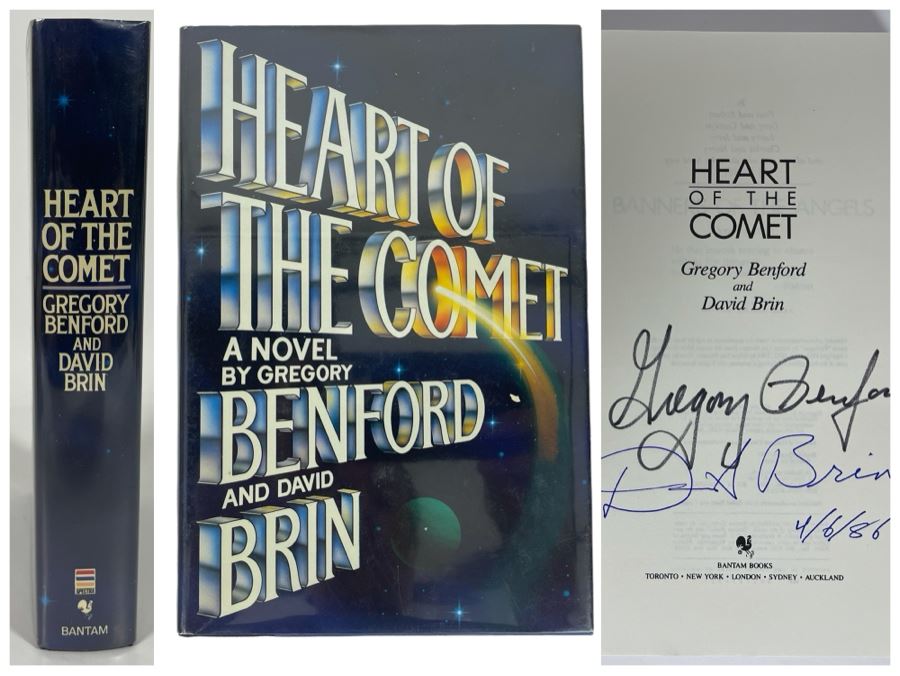Signed First Edition Hardcover Book Heart Of The Comet Signed By Gregory Benford And David Brin [Photo 1]