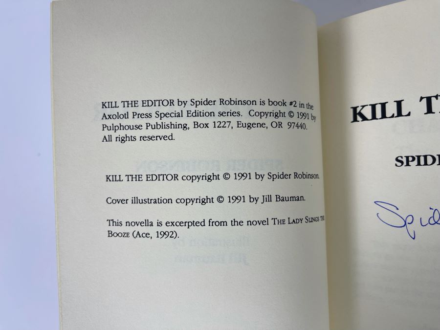 Signed Limited Edition Hardcover Book Kill The Editor By Spider Robinson [Photo 7]