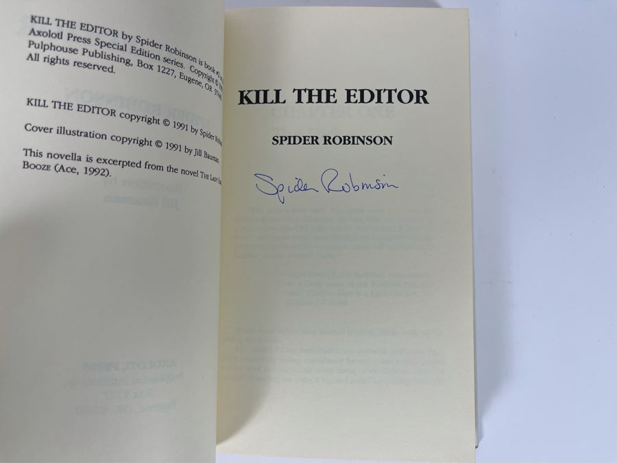 Signed Limited Edition Hardcover Book Kill The Editor By Spider Robinson [Photo 5]