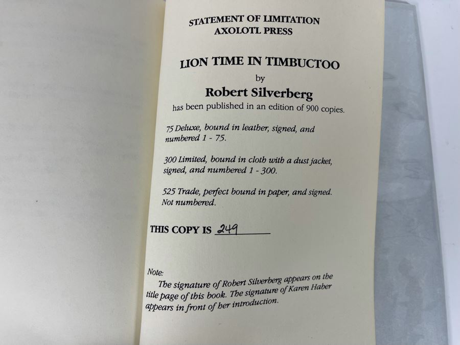 Signed First Edition Hardcover Book Lion Time In Timbuctoo By Robert Silverberg [Photo 13]