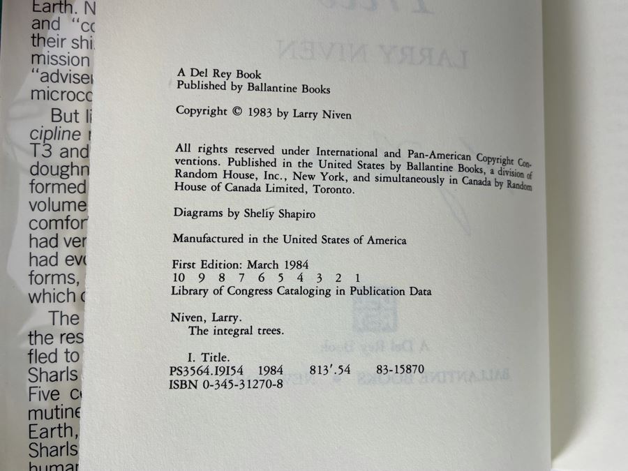 Signed First Edition Hardcover Book The Integral Trees By Larry Niven [Photo 8]