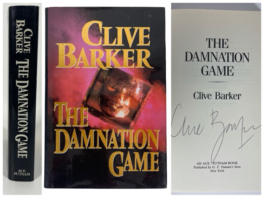 Signed First Edition Hardcover Book The Damnation Game By Clive Barker [Photo 1]