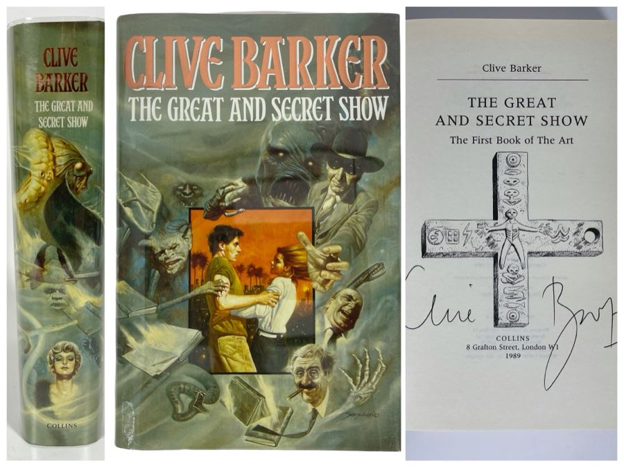 Signed First Edition Hardcover Book The Great And Secret Show By Clive Barker [Photo 1]