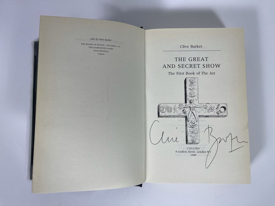 Signed First Edition Hardcover Book The Great And Secret Show By Clive Barker [Photo 5]