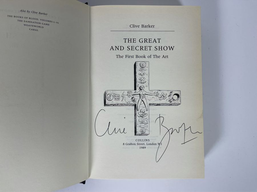 Signed First Edition Hardcover Book The Great And Secret Show By Clive Barker [Photo 6]