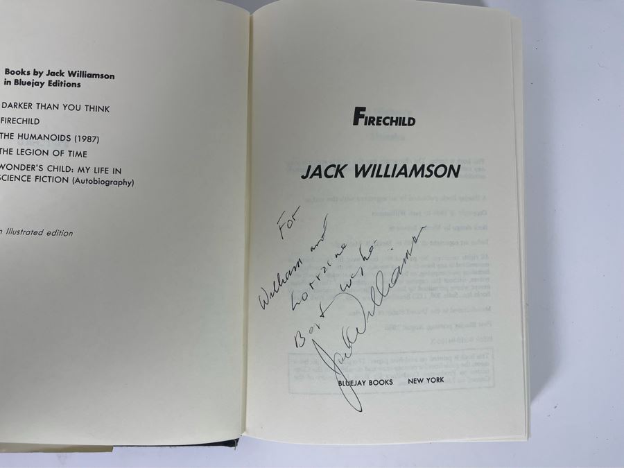 Signed First Printing Hardcover Book Firechild By Jack Williamson [Photo 5]