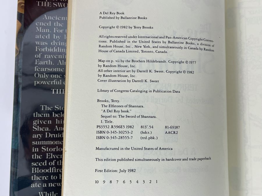 Signed First Edition Hardcover Book The Elfstones Of Shannara By Terry Brooks [Photo 7]