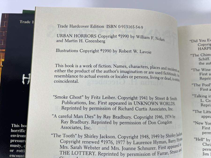 Signed First Edition Hardcover Book Urban Horrors Signed By Martin H. Greenberg [Photo 7]