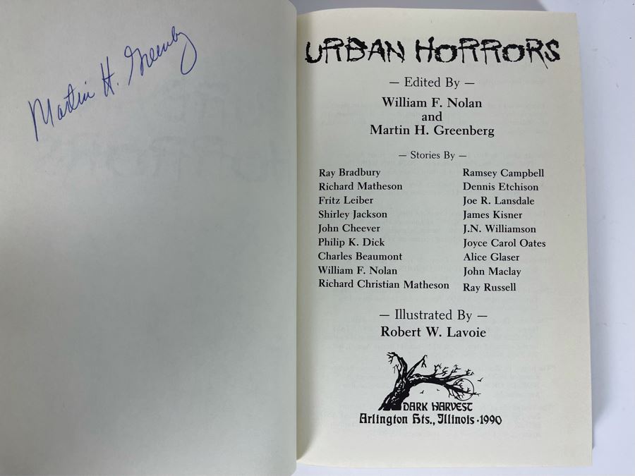 Signed First Edition Hardcover Book Urban Horrors Signed By Martin H. Greenberg [Photo 5]