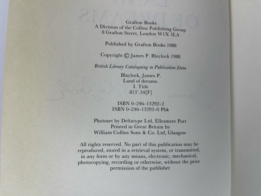 Signed First Edition Hardcover Book Land Of Dreams By James P. Blaylock [Photo 7]