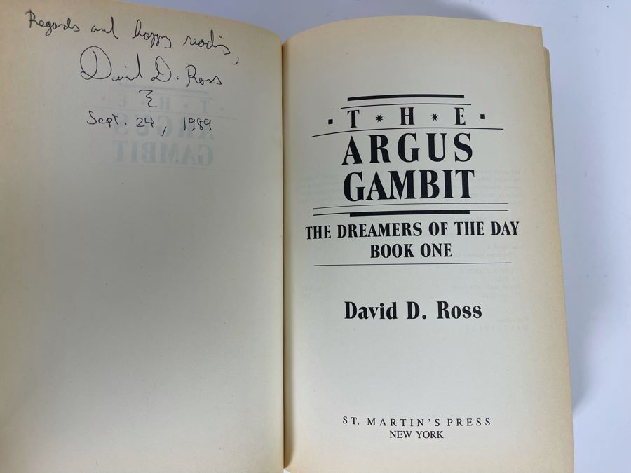 Signed First Edition Hardcover Book The Argus Gambit By David D. Ross [Photo 5]