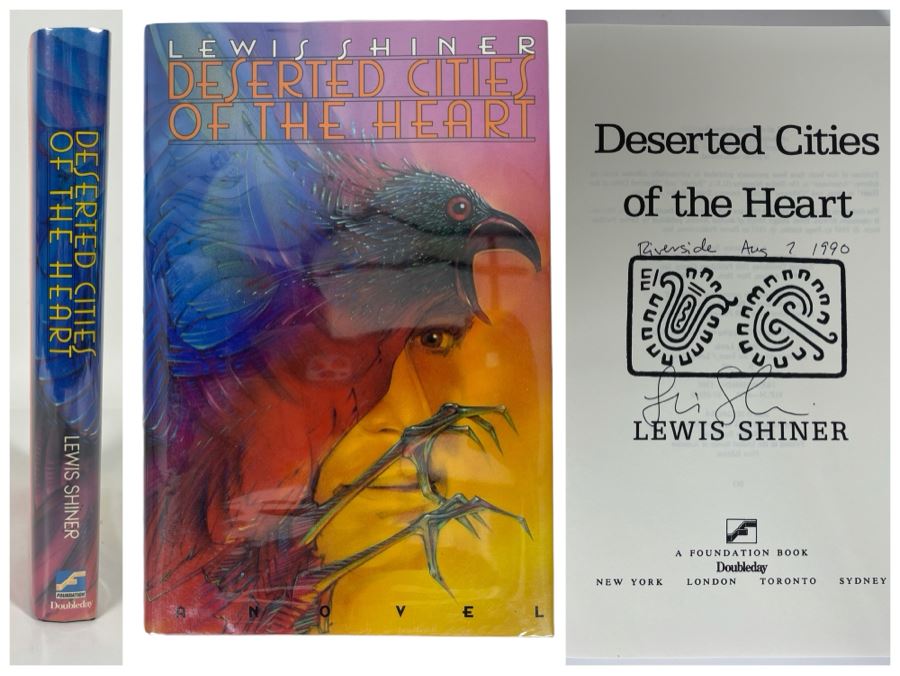 Signed First Edition Hardcover Book Deserted Cities Of The Heart By Lewis Shiner
