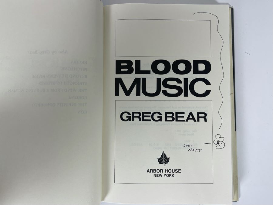 Signed First Edition Hardcover Book Blood Music By Greg Bear Signed And Illustrated [Photo 7]