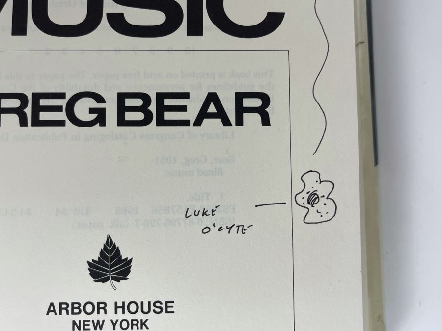 Signed First Edition Hardcover Book Blood Music By Greg Bear Signed And Illustrated [Photo 8]