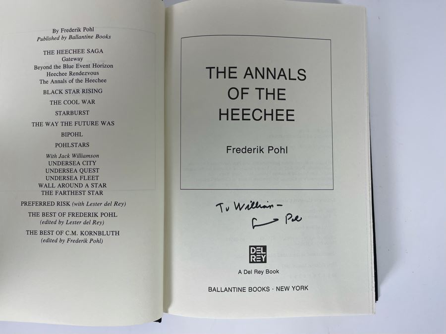 Signed First Edition Hardcover Book The Annals Of The Heechee By Frederik Pohl [Photo 5]