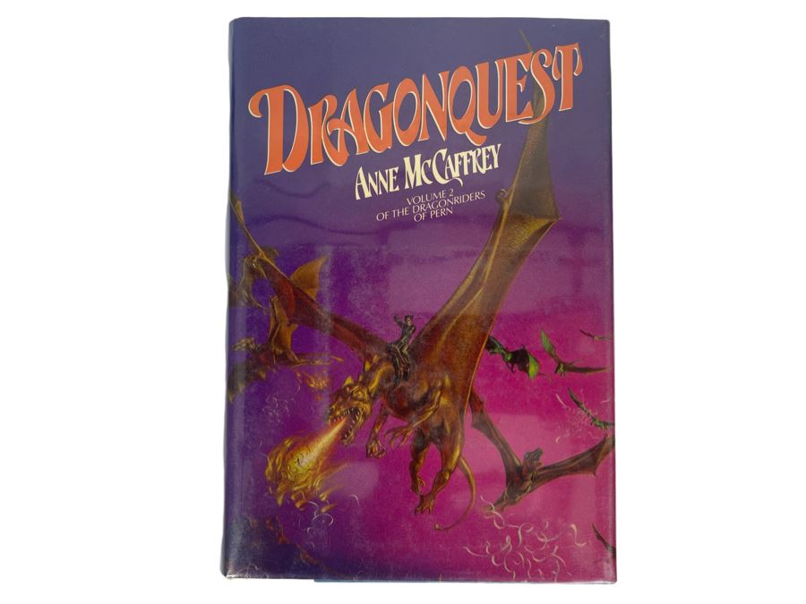 Signed First Edition Hardcover Book Dragonquest By Anne McCaffrey (Signed By Anne McCaffrey On Loose Bookplate) [Photo 2]