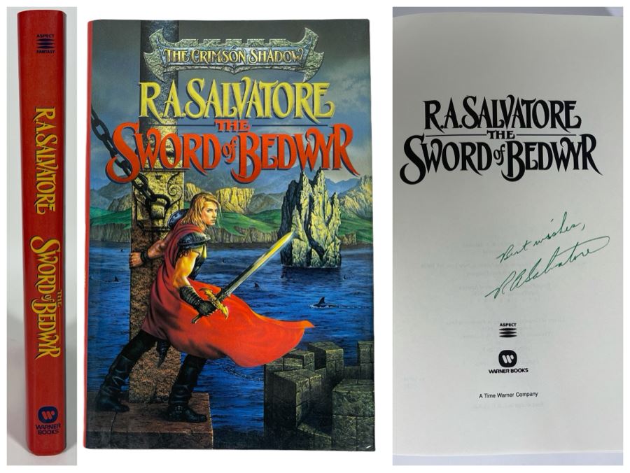 Signed First Printing Hardcover Book The Sword Of Bedwyr By R. A. Salvatore [Photo 1]