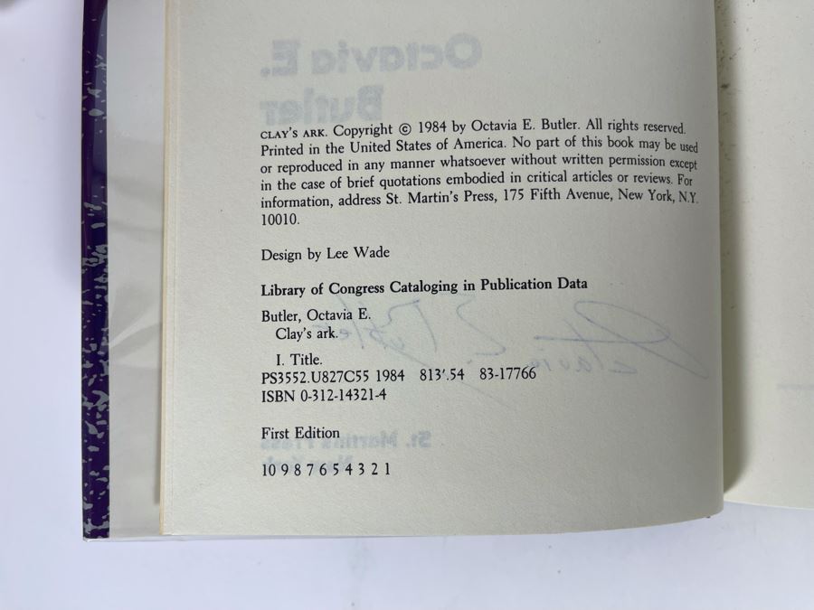 Signed First Edition Hardcover Book Clay’s Ark By Octavia E. Butler [Photo 7]