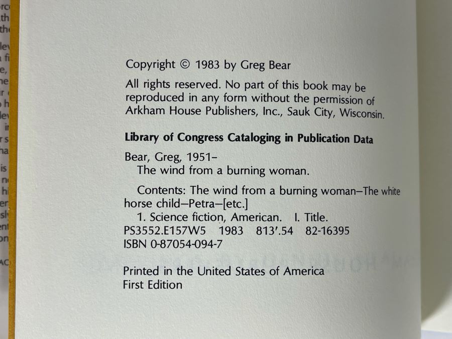 Signed Limited / First Edition Hardcover Book The Wind From A Burning Woman By Greg Bear [Photo 11]