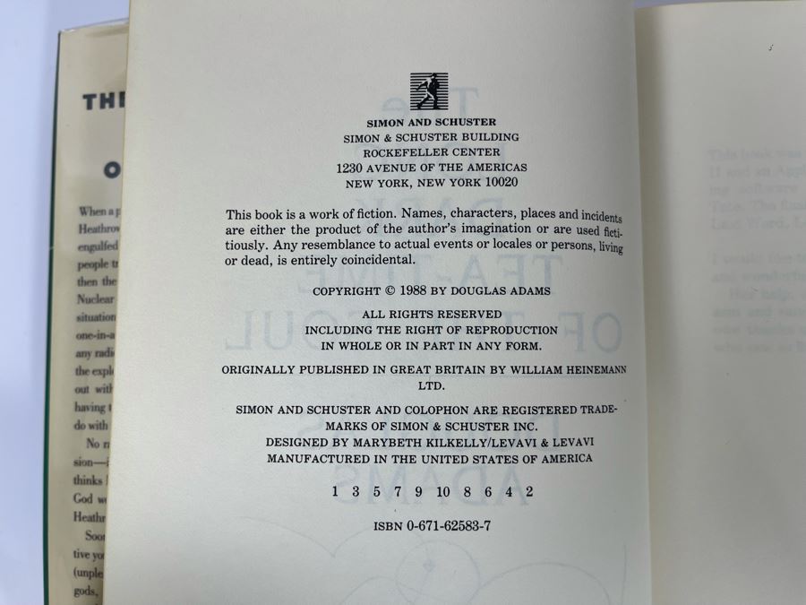 Signed First Edition Hardcover Book The Long Dark Tea-Time Of The Soul By Douglas Adams [Photo 7]