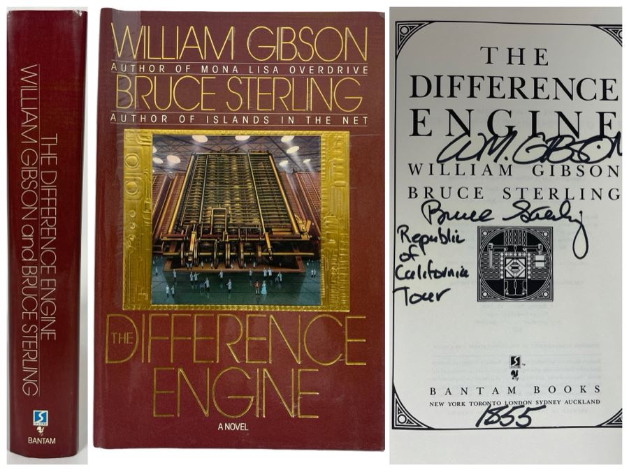 Signed First Edition Hardcover Book The Difference Engine By William Gibson And Bruce Sterling [Photo 1]