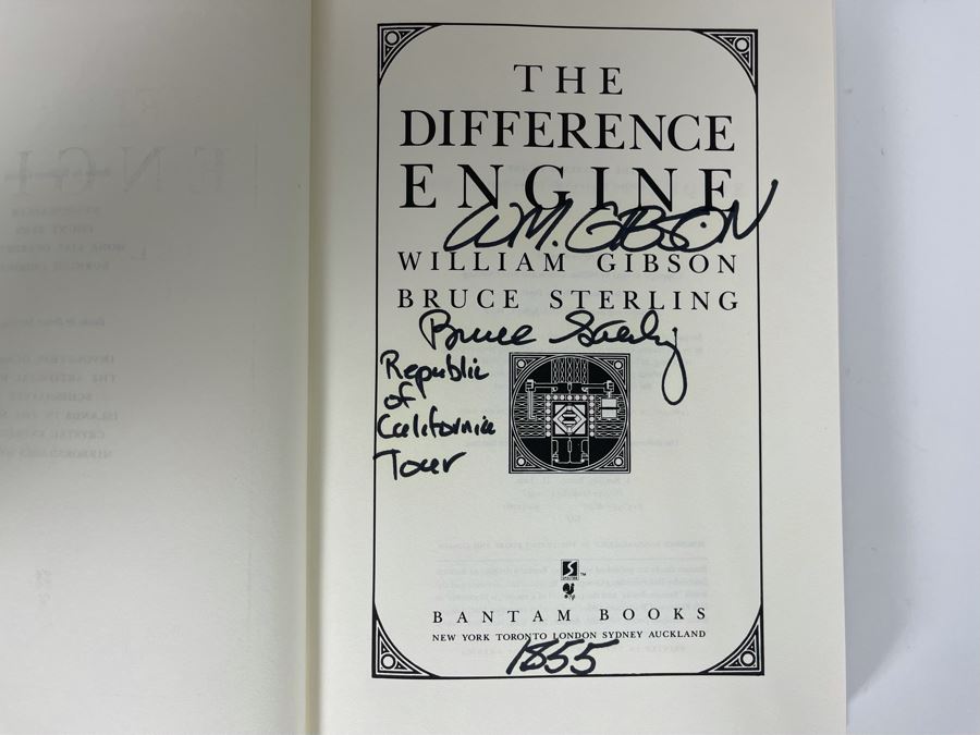 Signed First Edition Hardcover Book The Difference Engine By William Gibson And Bruce Sterling [Photo 5]