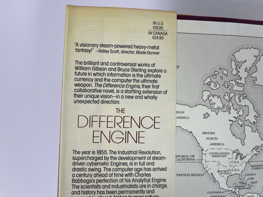 Signed First Edition Hardcover Book The Difference Engine By William Gibson And Bruce Sterling [Photo 4]