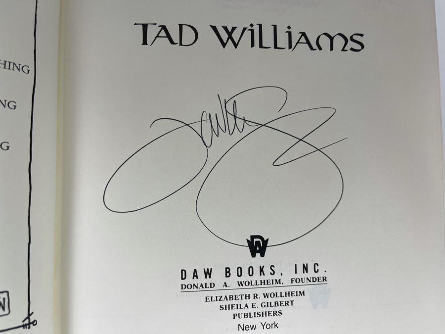 Signed First Printing Hardcover Book To Green Angel Tower By Tad Williams [Photo 6]