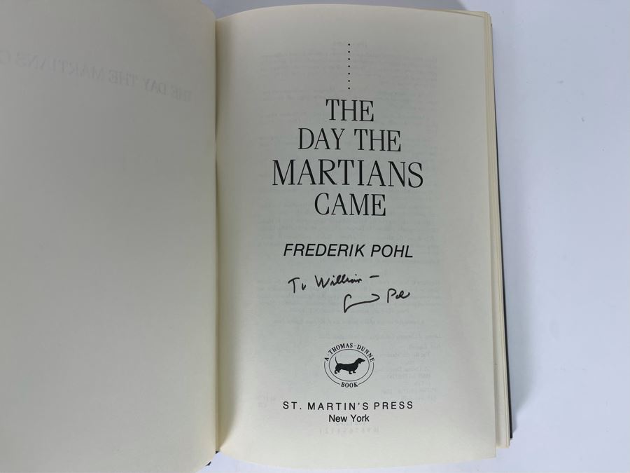 Signed First Edition Hardcover Book The Day The Martians Came By Frederik Pohl [Photo 5]
