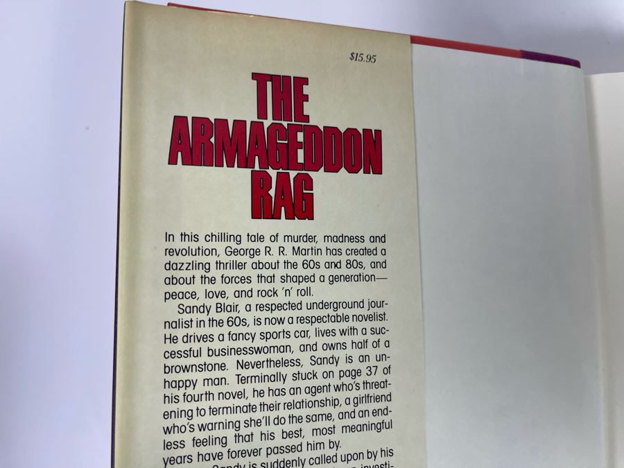 Signed First Edition Hardcover Book The Armageddon Rag By George R. R. Martin [Photo 4]