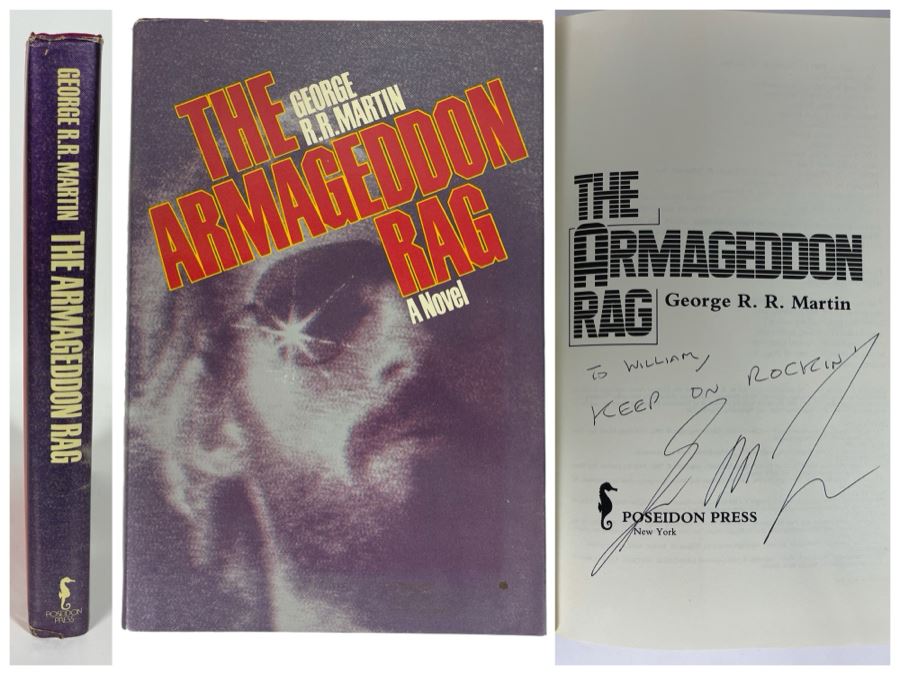 Signed First Edition Hardcover Book The Armageddon Rag By George R. R. Martin [Photo 1]