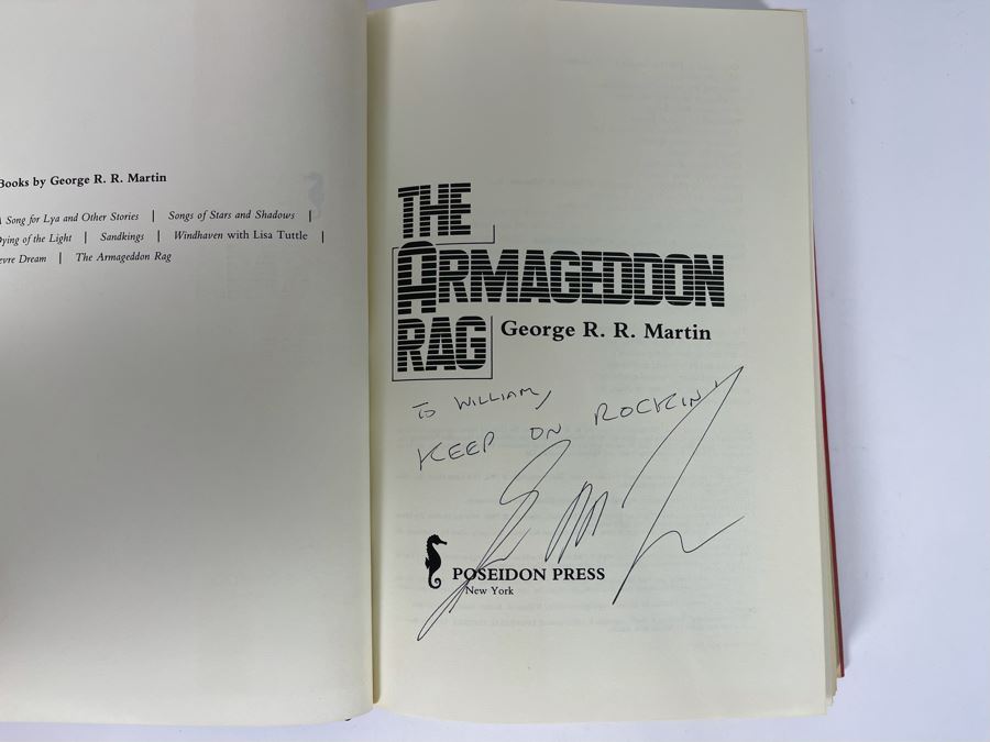 Signed First Edition Hardcover Book The Armageddon Rag By George R. R. Martin [Photo 5]