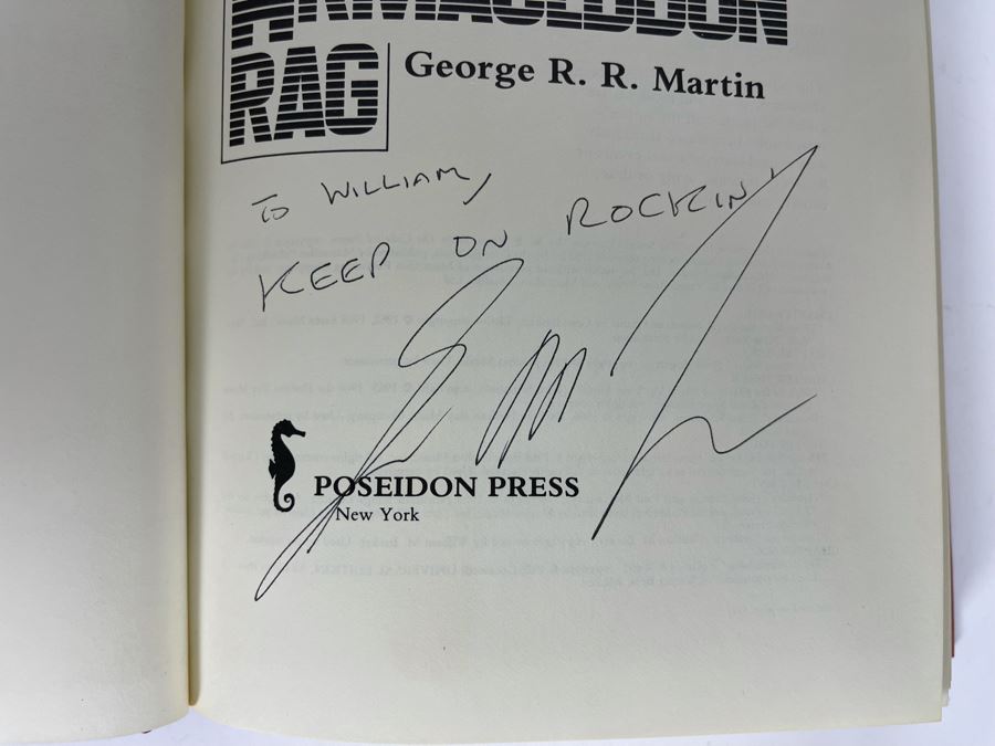 Signed First Edition Hardcover Book The Armageddon Rag By George R. R. Martin [Photo 6]