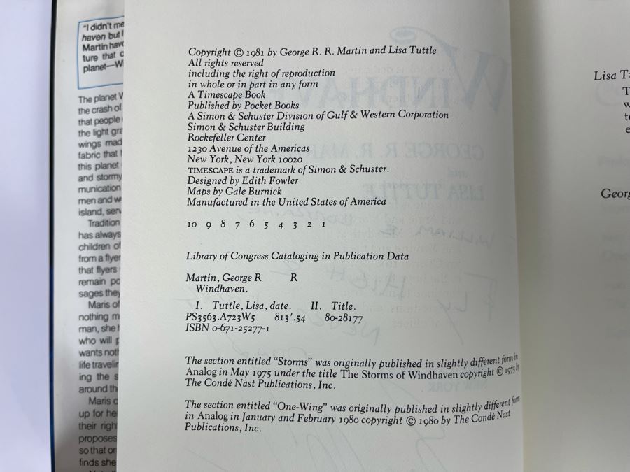 Signed First Edition Hardcover Book Windhaven By George R. R. Martin [Photo 7]