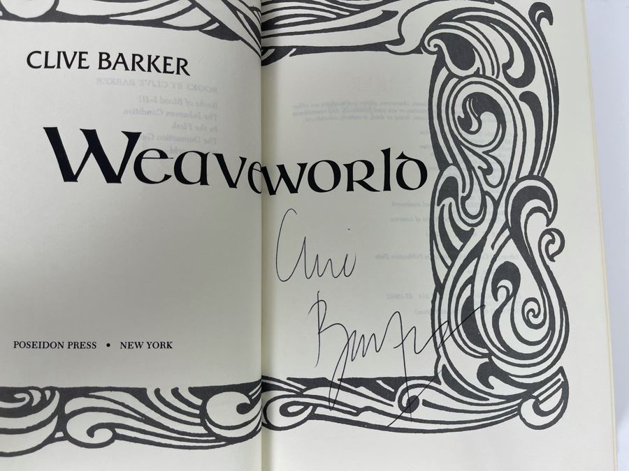 Signed First Edition Hardcover Book Weave-World By Clive Barker [Photo 6]
